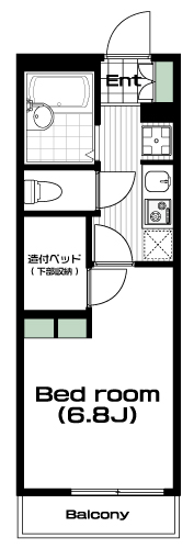 多磨駅の賃貸 53,000円 間取り図