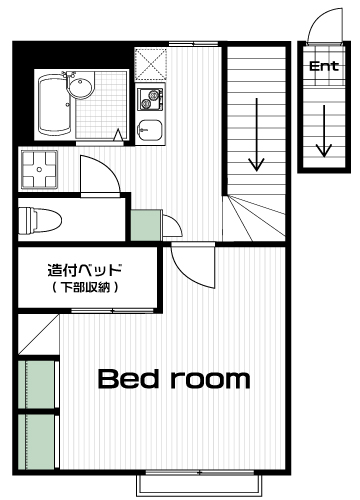 南大沢駅の賃貸 47,000円 間取り図