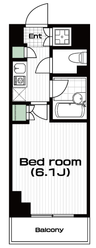 早稲田駅の賃貸 83,000円 間取り図