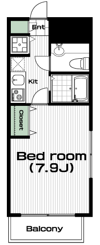 経堂駅の賃貸 78,000円 間取り図