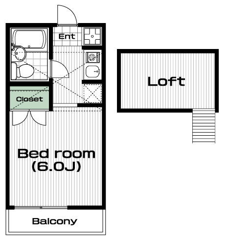 二子玉川駅の賃貸 52,000円 間取り図