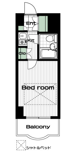 白楽駅の賃貸 48,000円 間取り図