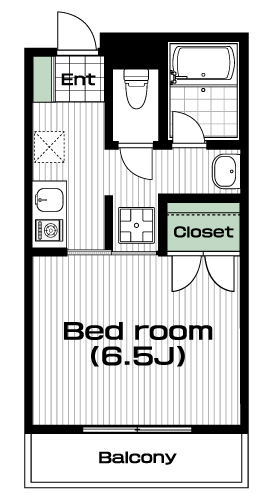 中央大学・明星大学駅の賃貸 56,000円 間取り図