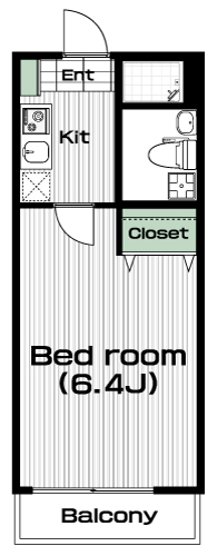 成城学園前駅の賃貸 77,000円 間取り図
