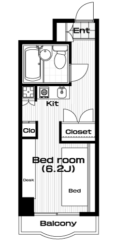 大岡山駅の賃貸 58,000円 間取り図