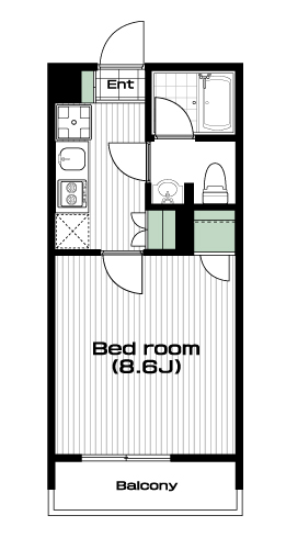 市川駅の賃貸 59,000円 間取り図