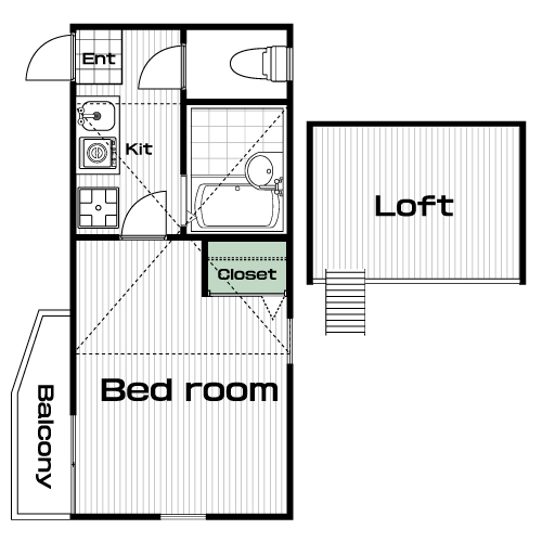 白楽駅の賃貸 55,000円 間取り図