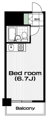 三軒茶屋駅の賃貸 59,000円 間取り図