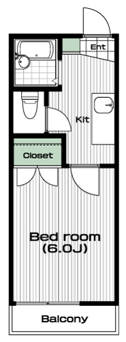 梅ヶ丘駅の賃貸 60,000円 間取り図