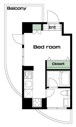 早稲田駅の賃貸 85,000円 間取り図