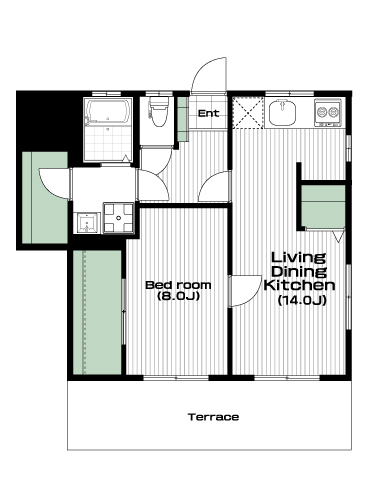 南与野駅の賃貸 80,000円 間取り図