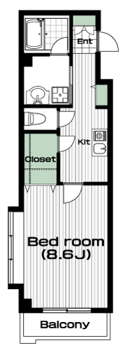 玉川学園前駅の賃貸 57,000円 間取り図