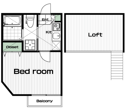 日吉駅の賃貸 60,000円 間取り図