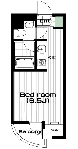 成城学園前駅の賃貸 65,000円 間取り図