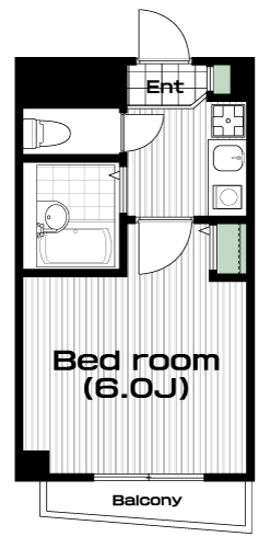 中野駅の賃貸 80,000円 間取り図