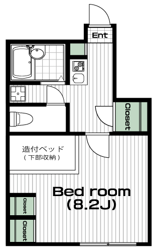 多磨駅の賃貸 57,000円 間取り図
