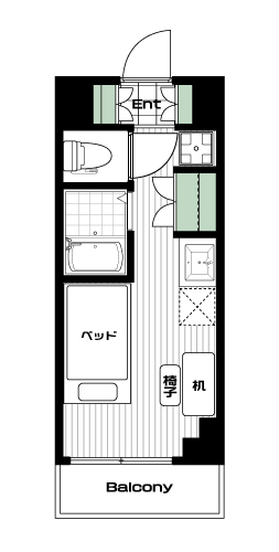 平和台駅の賃貸 58,000円 間取り図