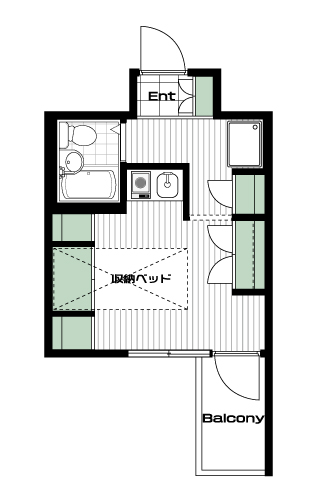 江古田駅の賃貸 58,000円 間取り図