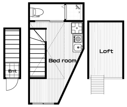 恵比寿駅の賃貸 85,000円 間取り図