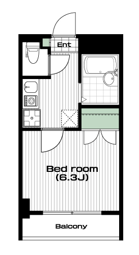 江古田駅の賃貸 79,000円 間取り図