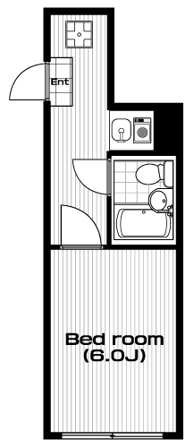 二子玉川駅の賃貸 58,000円 間取り図