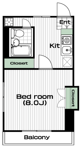 玉川学園前駅の賃貸 42,000円 間取り図