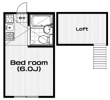 白楽駅の賃貸 45,000円 間取り図