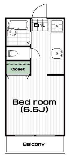 国分寺駅の賃貸 58,000円 間取り図