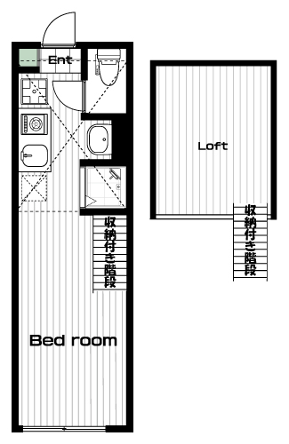 矢口渡駅の賃貸 72,000円 間取り図