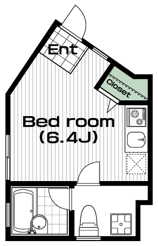代田橋駅の賃貸 75,000円 間取り図