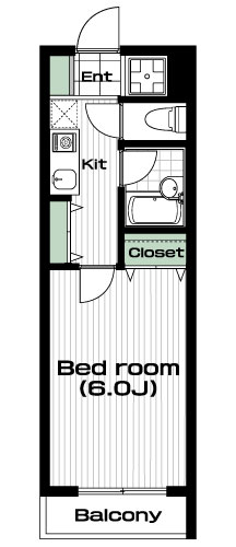 中目黒駅の賃貸 89,000円 間取り図