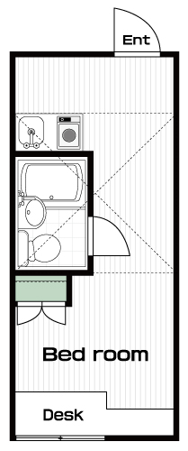 早稲田駅の賃貸 58,000円 間取り図