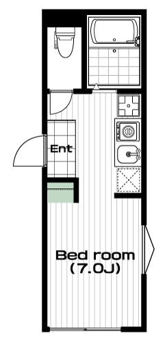 祐天寺駅の賃貸 88,000円 間取り図