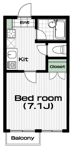玉川学園前駅の賃貸 52,000円 間取り図