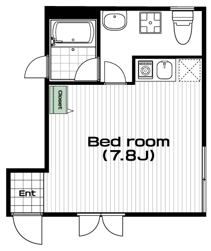 荏原中延駅の賃貸 89,000円 間取り図