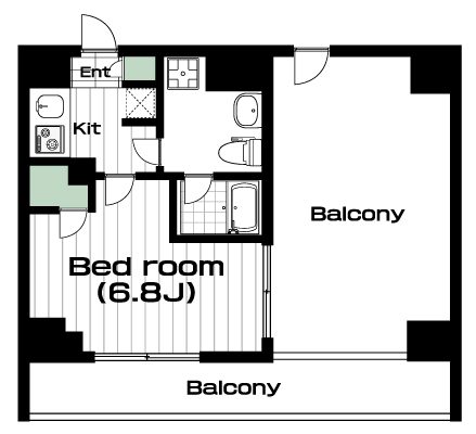 元住吉駅の賃貸 94,000円 間取り図