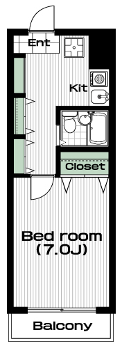 登戸駅の賃貸 55,000円 間取り図