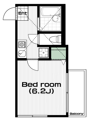 中野駅の賃貸 66,000円 間取り図