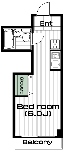 白楽駅の賃貸 48,000円 間取り図