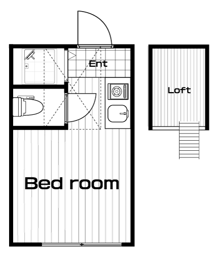 経堂駅の賃貸 55,000円 間取り図