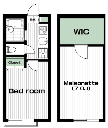 西武柳沢駅の賃貸 66,000円 間取り図