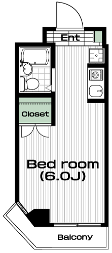 北野駅の賃貸 40,000円 間取り図