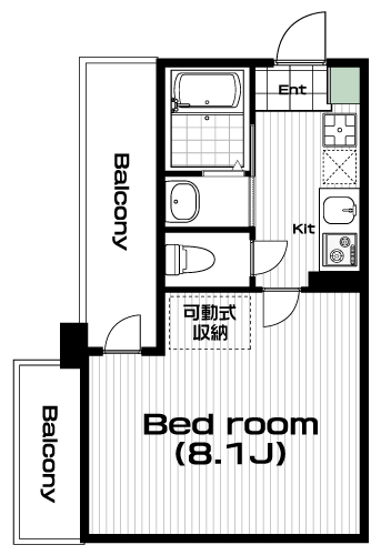 鶴川駅の賃貸 64,000円 間取り図
