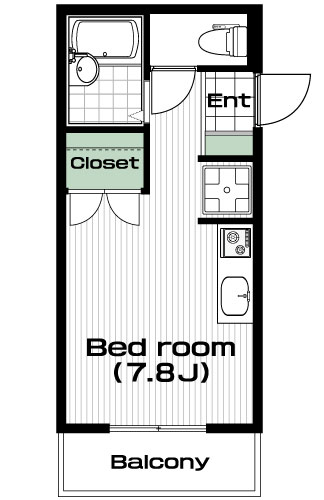桜新町駅の賃貸 73,000円 間取り図