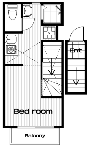 東小金井駅の賃貸 59,000円 間取り図