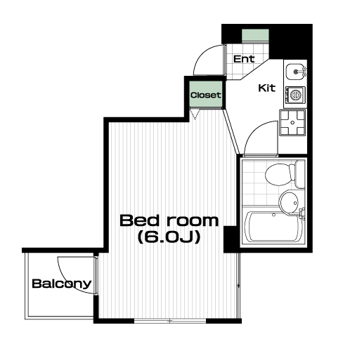 三軒茶屋駅の賃貸 61,000円 間取り図