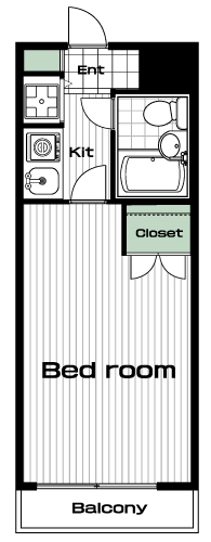 自由が丘駅の賃貸 70,000円 間取り図