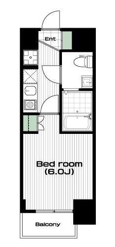 上野駅の賃貸 72,000円 間取り図