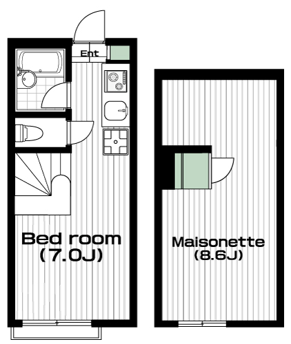 西武柳沢駅の賃貸 66,000円 間取り図