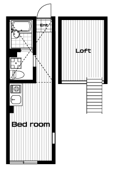 和田町駅の賃貸 52,000円 間取り図